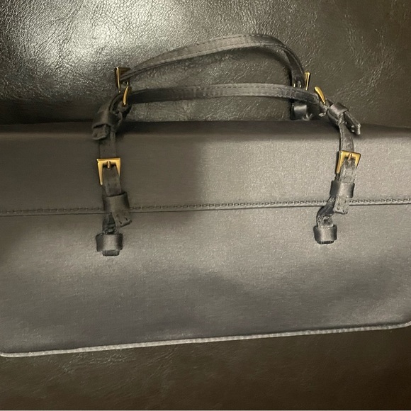 Authentic! Prada gray satin mini bag with top handle. - Picture 4 of 13